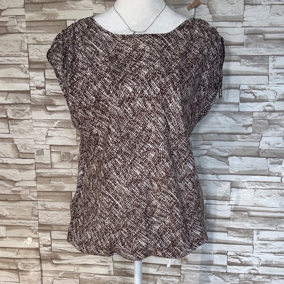 MICHAEL MICHAEL KORS Women's Brown Patterned Top - Picture 1 of 9